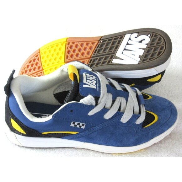 Vans Men's Skate Mixxa Suede Mesh Shoes Navy Blue Grey White Sizes NIB - Picture 1 of 5